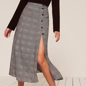 Reformation Veronica Skirt button plaid